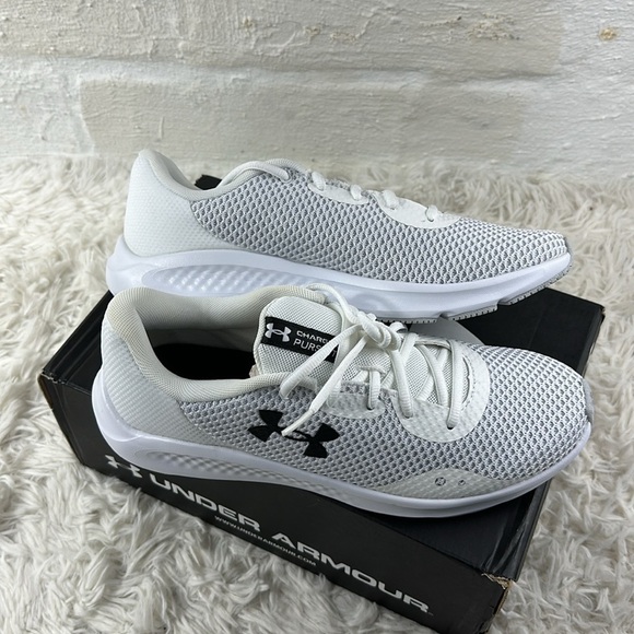 NIB Under Armour Women's Charged Pursuit 3 Running Shoe, White, Black, 10.5 - Picture 5 of 9